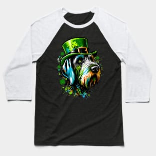 German Wirehaired Pointer Celebrates St. Patrick's Day Baseball T-Shirt